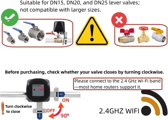 Alt view image 2 of 7 - Motorized Smart Valve Actuator (Valve Sold Separately) WiFi & Bluetooth Electric Water Shutoff Controller Robot Automatically, Tuya Smart & Smart Life App Control, Work with Alexa, No Hub Required