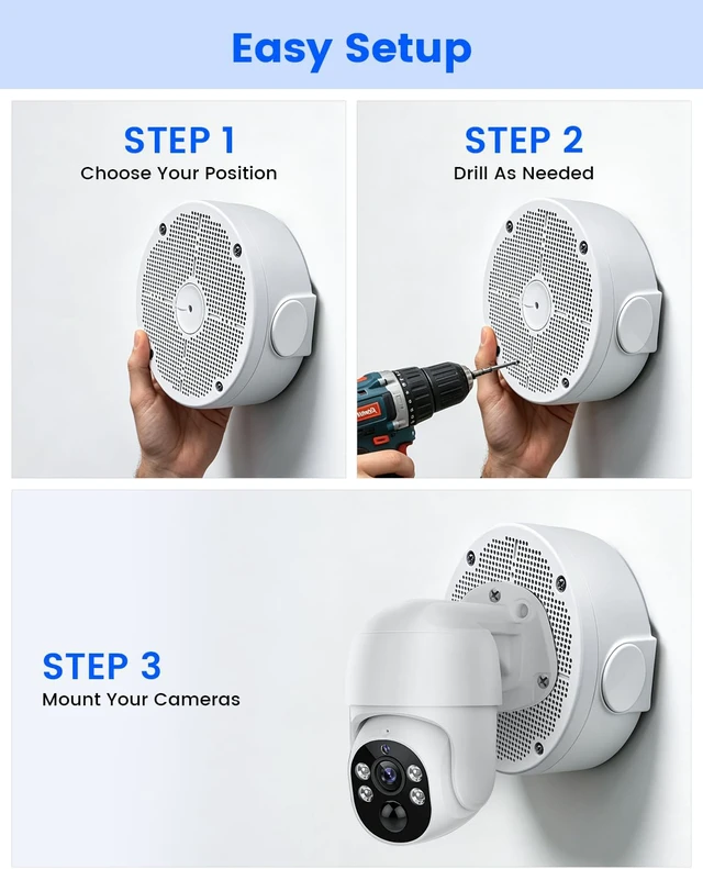 Alt view image 7 of 7 - Universal Security Camera Junction Boxes, Hide Cable Concealment Box