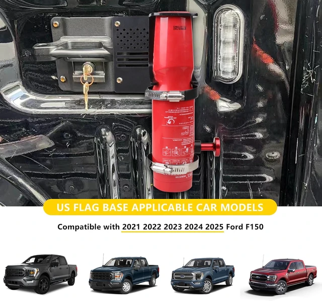 Alt view image 2 of 7 - Quick Release Fire Extinguisher Mount Compatible with 2021 2022 2023 2024 2025 2026 Ford F150 Truck Accessories Fire Extinguisher Holder Mounting Brackets for 2021+ Ford F150 Vehicle, Aluminum