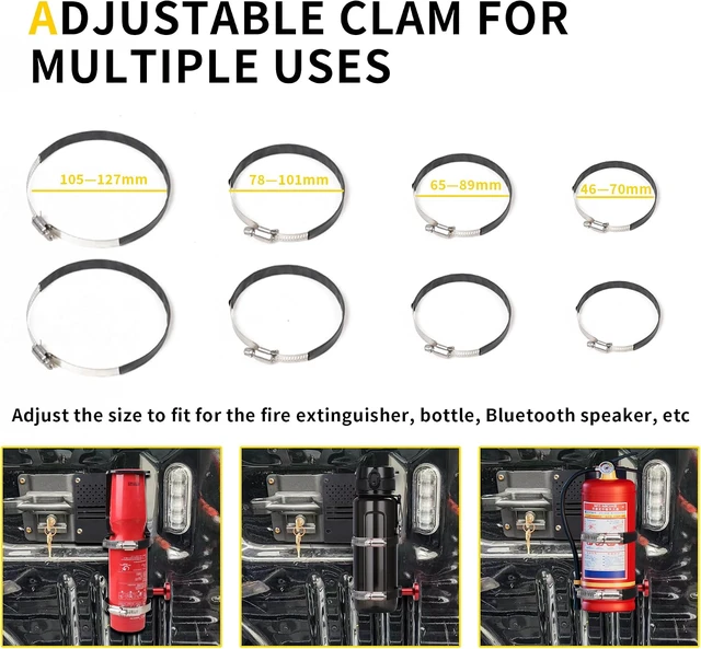 Alt view image 3 of 7 - Quick Release Fire Extinguisher Mount Compatible with 2021 2022 2023 2024 2025 2026 Ford F150 Truck Accessories Fire Extinguisher Holder Mounting Brackets for 2021+ Ford F150 Vehicle, Aluminum