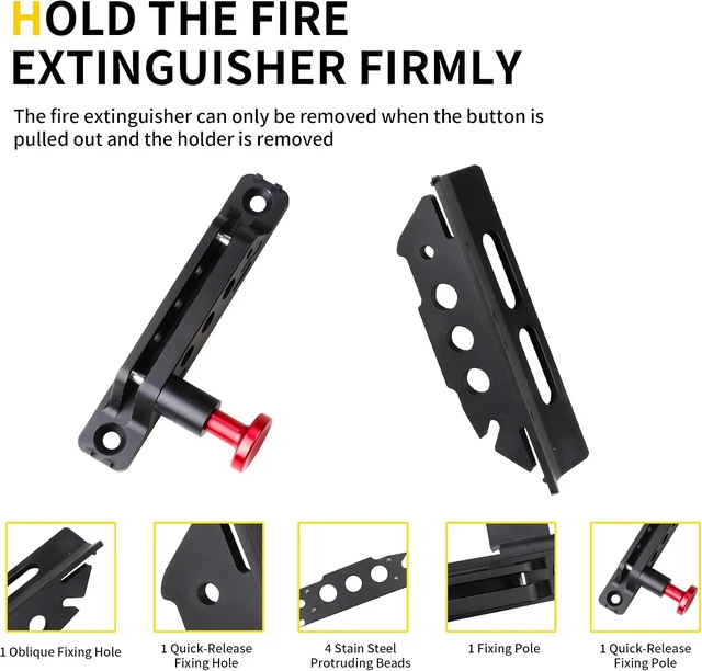 Alt view image 4 of 7 - Quick Release Fire Extinguisher Mount Compatible with 2021 2022 2023 2024 2025 2026 Ford F150 Truck Accessories Fire Extinguisher Holder Mounting Brackets for 2021+ Ford F150 Vehicle, Aluminum