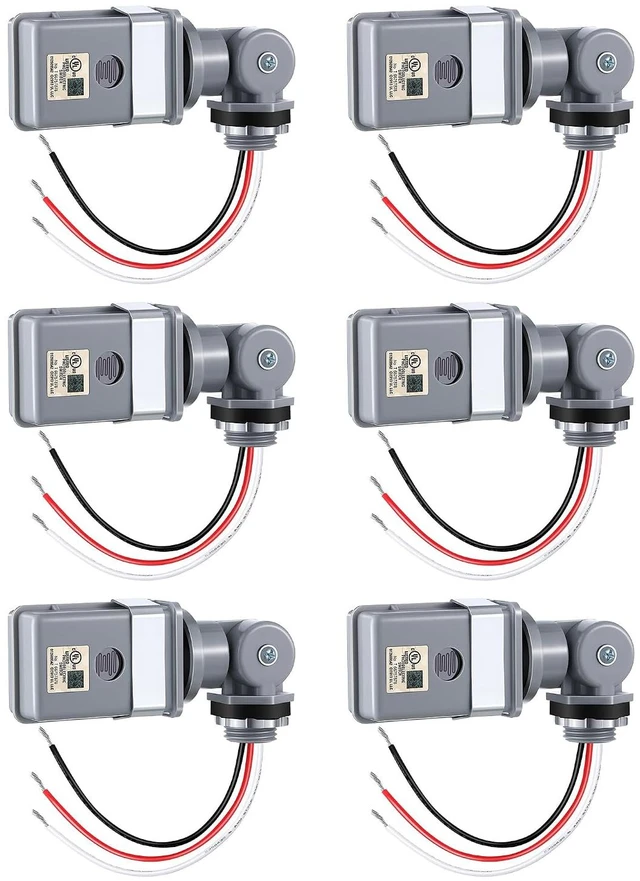 Main image of 6 Pack Photocell Sensor for Outdoor Lights, 120VAC 50/60 Hz