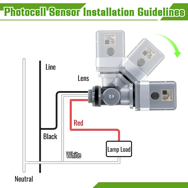 Alt view image 4 of 7 - 6 Pack Photocell Sensor for Outdoor Lights, 120VAC 50/60 Hz