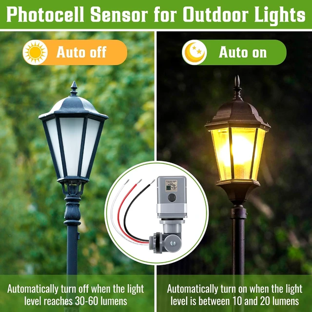 Alt view image 3 of 7 - 6 Pack Photocell Sensor for Outdoor Lights, 120VAC 50/60 Hz