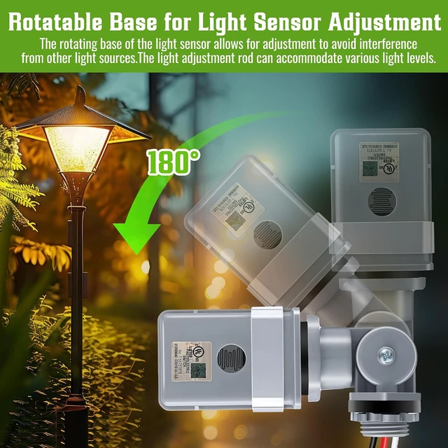 Alt view image 6 of 7 - 6 Pack Photocell Sensor for Outdoor Lights, 120VAC 50/60 Hz
