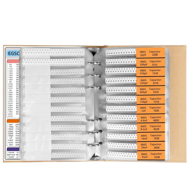 Alt view image 6 of 7 - 5600PCS 0805 SMD Resistor Kit from 0 to 10M 1%, Electronics Component Assortment with Resistors, Capacitors, Diodes, Transistors, IC, Inductors, LEDs Sample Book for DIY and Repair