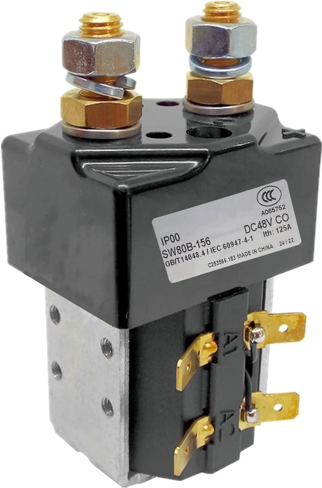 Main image of Contactor SW80B-156, 48V 125A For Curtis ZAPI B4SW11 Controller, Electric Forklift/Golf Cart Solenoid,Single Pole Single Throw SW80B156 SW80156