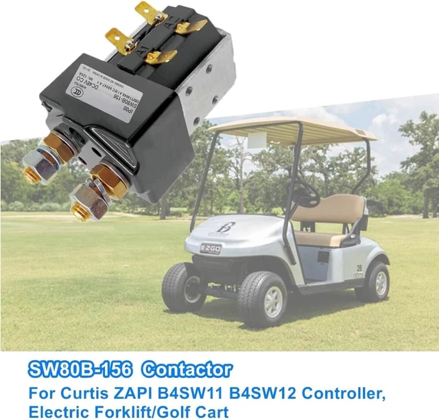 Alt view image 2 of 6 - Contactor SW80B-156, 48V 125A For Curtis ZAPI B4SW11 Controller, Electric Forklift/Golf Cart Solenoid,Single Pole Single Throw SW80B156 SW80156