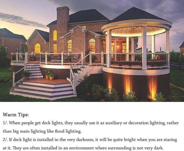 Alt view image 6 of 7 - LED Deck Lights Kit 12V Low Voltage Waterproof IP67 Warm White Recessed Deck Lighting In Ground Light for Step Stair Garden Patio Wood Floor Outdoor Landscape Accent Lights Fixtures(Pack of 10)