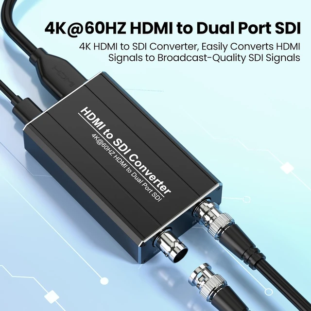 Alt view image 2 of 7 - HDMI to SDI converter, Dual SDI Output Adapter Support HDMI 4K/60Hz Input, Auto Format Detection Extender for Camera Home Theater
