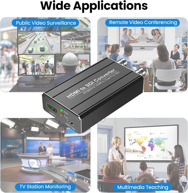Alt view image 6 of 7 - HDMI to SDI converter, Dual SDI Output Adapter Support HDMI 4K/60Hz Input, Auto Format Detection Extender for Camera Home Theater