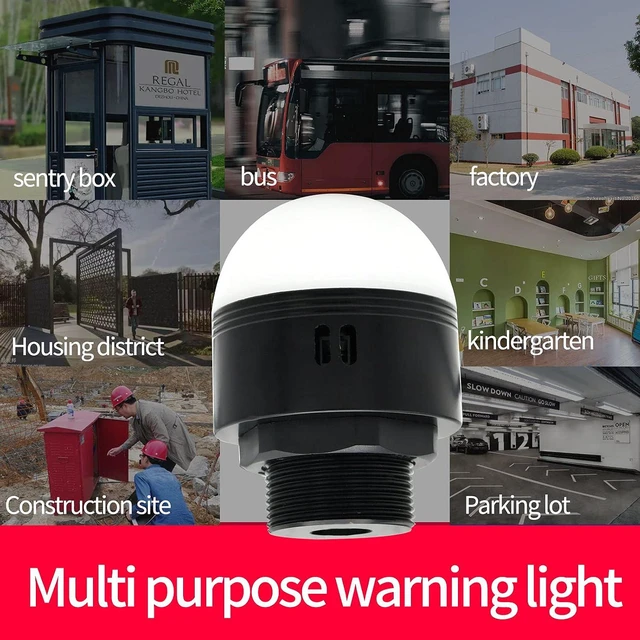 Alt view image 7 of 7 - 3-Color LED Warning Light, 30mm Hole, Red/Yellow/Green Stack Light, 85dB Buzzer, Industrial Indicator Beacon, Column Signal Tower 24V Metal Base