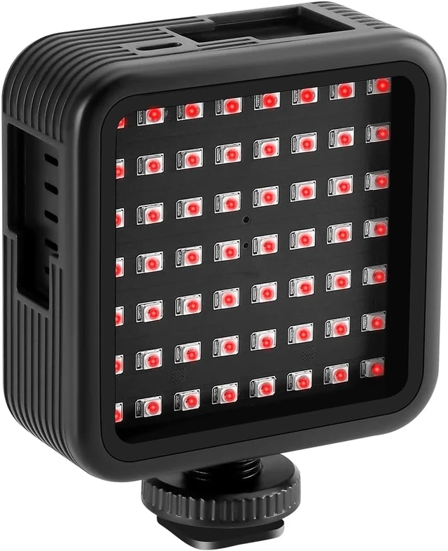 Alt view image 2 of 5 - LN-5 Mini IR Night Vision Light Infrared Photography Light for Video Camera Camcorder Built-in Rechargeable Battery with 3 Cold Shoe Mount for Vlog YouTube Video Recording