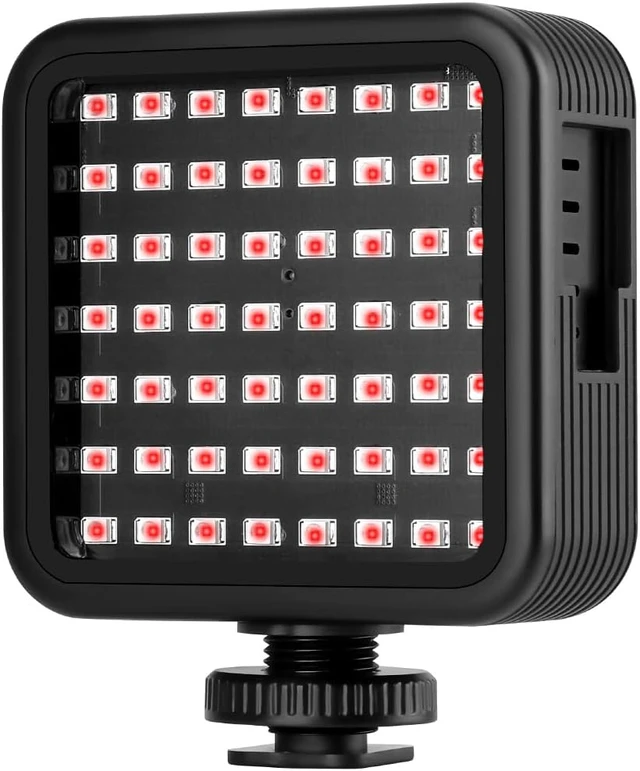Alt view image 3 of 5 - LN-5 Mini IR Night Vision Light Infrared Photography Light for Video Camera Camcorder Built-in Rechargeable Battery with 3 Cold Shoe Mount for Vlog YouTube Video Recording