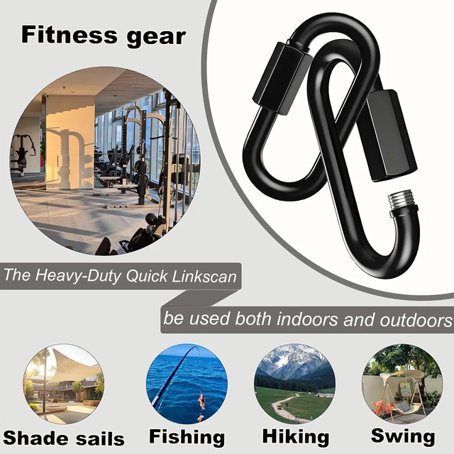 Alt view image 4 of 7 - 50PCS 3IN(M8) Black Galvanized Steel Quick Link Locking Connector