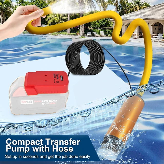 Alt view image 2 of 5 - Transfer Pump Compatible with Milwaukee M18 18V Battery(TOOL ONLY