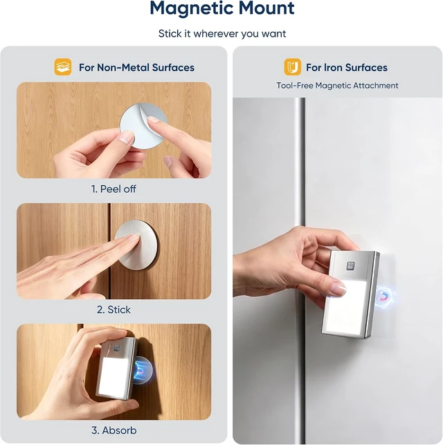 Alt view image 5 of 6 - Rechargeable Motion Sensor Night Light, 4-Pack Gold, 3000K