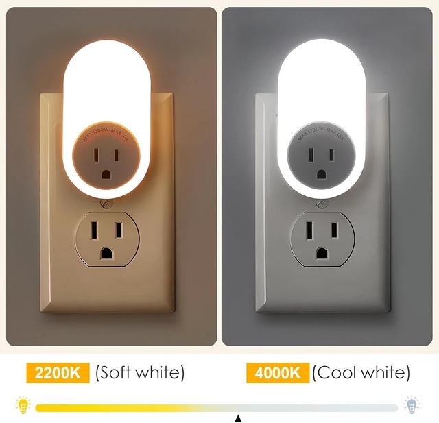 Alt view image 4 of 7 - Night Lights Plug Into Wall with Power Outlet, CCT 2200K/4000K