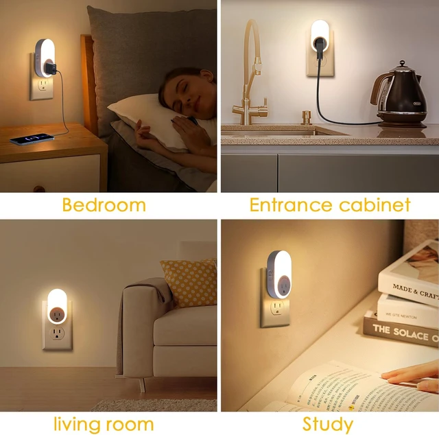 Alt view image 6 of 7 - Night Lights Plug Into Wall with Power Outlet, CCT 2200K/4000K