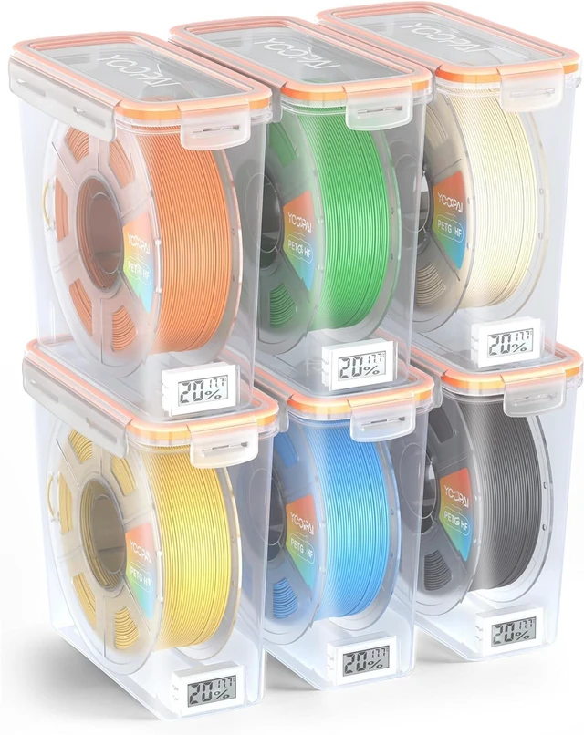 Main image of Pro Filament Storage Box with Temperature & Humidity Monitor, Airtight Filament Storage Container with Desiccant for 1KG 1.75mm PLA ABS PETG TPU, Single Spool 3D Printer Filament Storage Box(6)