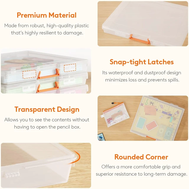 Alt view image 5 of 7 - Board Game Storage Containers with Handle, 12.2''x10.6'', 6 Pcs