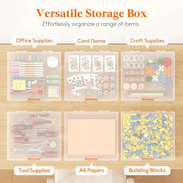 Alt view image 7 of 7 - Board Game Storage Containers with Handle, 12.2''x10.6'', 6 Pcs