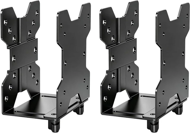 Main image of Thin Client Mount Bracket Adjustable Mini PC Mount Bracket,CPU VESA Under Desk and Monitor Arm Computer Holder, Black, 2 Pack