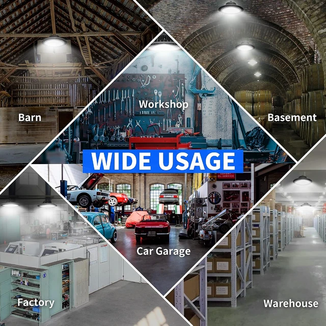 Alt view image 4 of 7 - 150W UFO LED High Bay Light, 21000LM 5000K ETL Warehouse Light AC110-277V