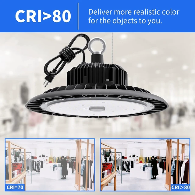 Alt view image 7 of 7 - 150W UFO LED High Bay Light, 21000LM 5000K ETL Warehouse Light AC110-277V