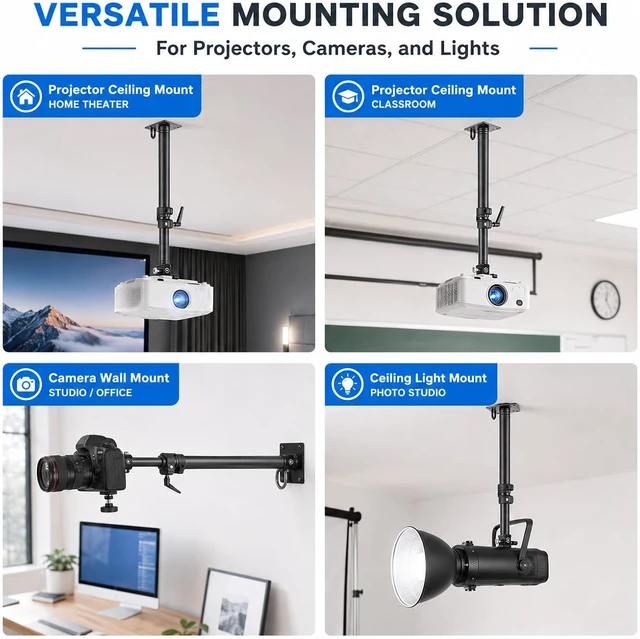 Alt view image 7 of 7 - 28in Studio Light Ceiling Mount Boom Arm,Adjustable Ceiling Projector Mount