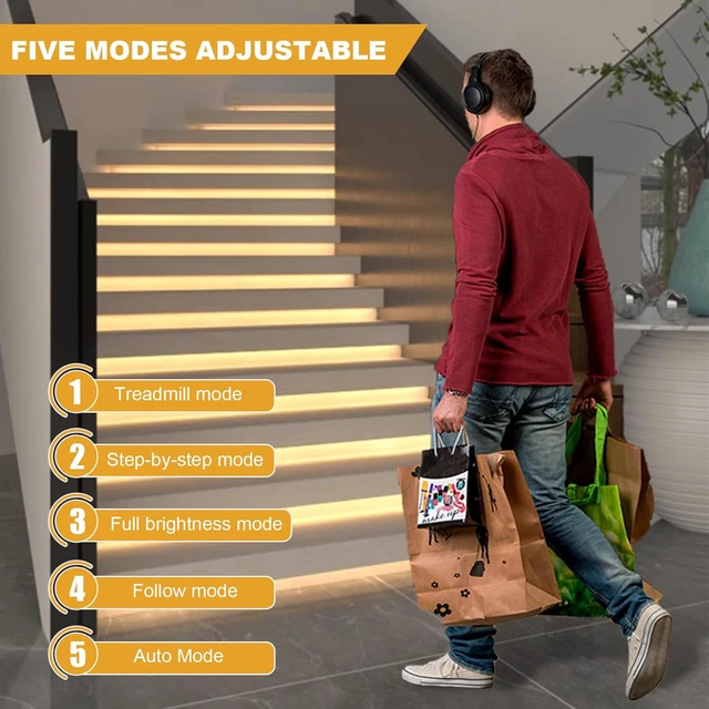 Alt view image 5 of 7 - 32 Channel Motion Sensor LED Stair Controller - Automatic Staircase Lighting Controller with Short Circuit Protection - Adjustable Brightness for Indoor Under Stair Lighting