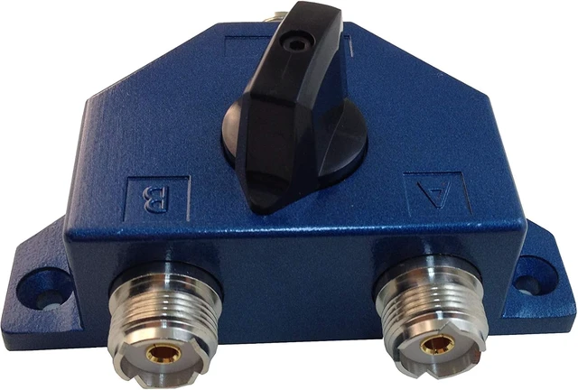 Alt view image 3 of 3 - TW-102BLUE 2 Position Coaxial Switch for 144/440MHz HAM CB or HF/VHF/UHF Radio UHF Female (SO-239) Connector Plated NI