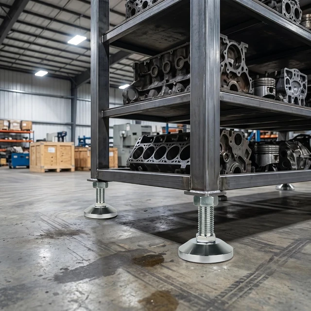 Alt view image 5 of 6 - Heavy Duty 6600 lb Solid Carbon Steel Leveling Feet M24 Thread