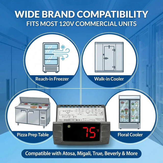 Alt view image 3 of 7 - XR06CX-4N1F1 120V Temperature Controller Compatible with Dixell, 120V