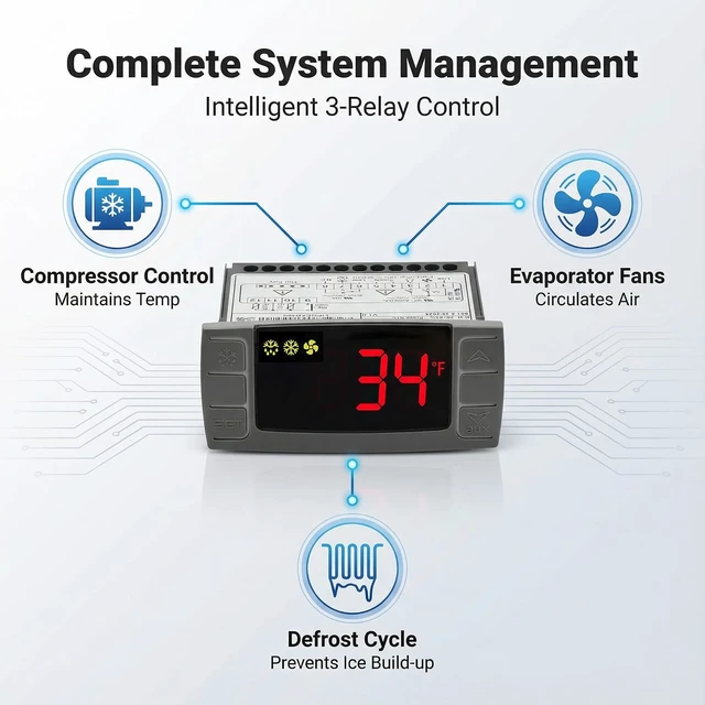 Alt view image 4 of 7 - XR06CX-4N1F1 120V Temperature Controller Compatible with Dixell, 120V