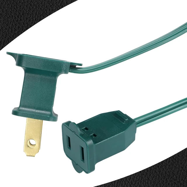Alt view image 3 of 7 - 10 Pack 6 ft Green Ul Indoor Extension Cord 2 Prong Electric Cord Extender Wire Plug in and End Ac 120 Volts for Outdoor Christmas Connect or Extend String Lights