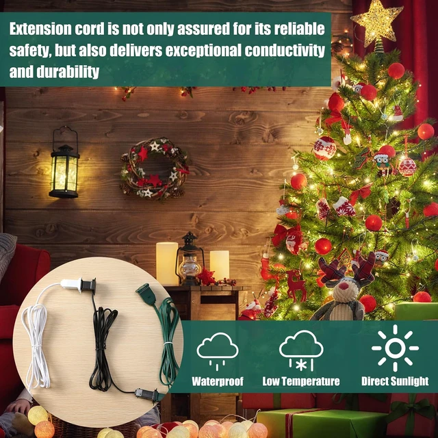 Alt view image 7 of 7 - 10 Pack 6 ft Green Ul Indoor Extension Cord 2 Prong Electric Cord Extender Wire Plug in and End Ac 120 Volts for Outdoor Christmas Connect or Extend String Lights