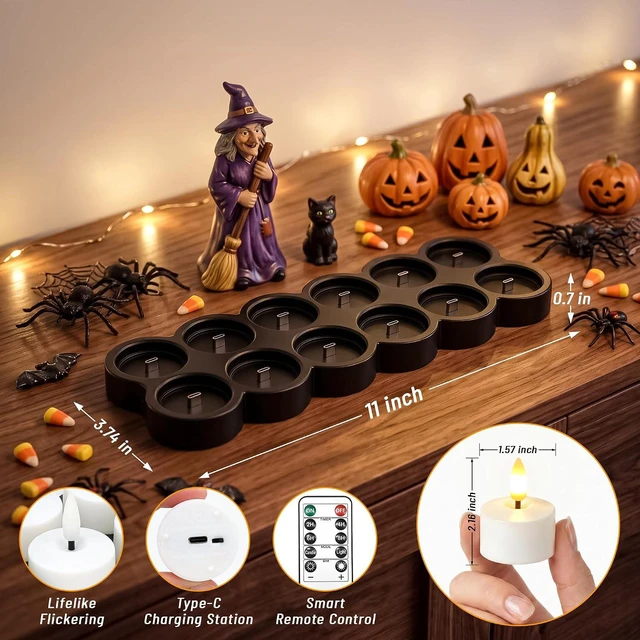 Alt view image 2 of 7 - 12 Pcs Rechargeable Flameless Candles with Remote Timer & Charging Base