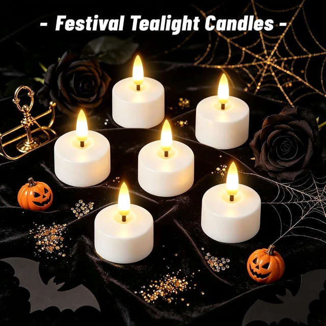Alt view image 7 of 7 - 12 Pcs Rechargeable Flameless Candles with Remote Timer & Charging Base