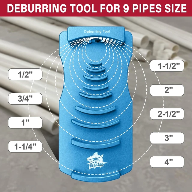 Alt view image 2 of 7 - 9-in-1 Inner & Outer PVC Pipe Deburring Tool Kit,Chamfers PVC Chamfer Tool