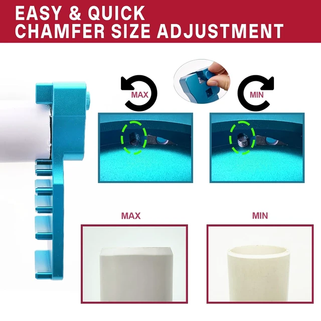 Alt view image 4 of 7 - 9-in-1 Inner & Outer PVC Pipe Deburring Tool Kit,Chamfers PVC Chamfer Tool