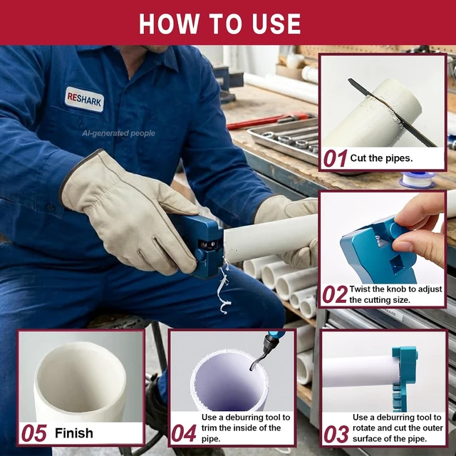 Alt view image 7 of 7 - 9-in-1 Inner & Outer PVC Pipe Deburring Tool Kit,Chamfers PVC Chamfer Tool