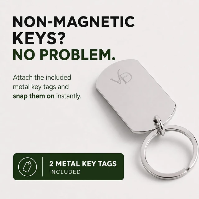 Alt view image 5 of 7 - Premium Magnetic Bamboo Key Holder for Wall, No Drill Wooden Key Rack with Strong Magnets, 3M Adhesive Entryway Organizer for Keys, Phone, Earbuds & Everyday Essentials