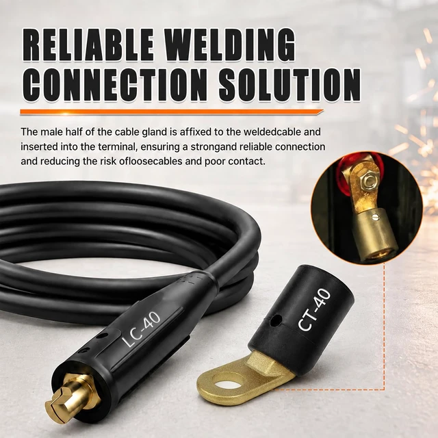 Alt view image 6 of 6 - 2 PCS CT-40FA Welding Terminals & 2 PCS LC-40 Welding Cable Connectors