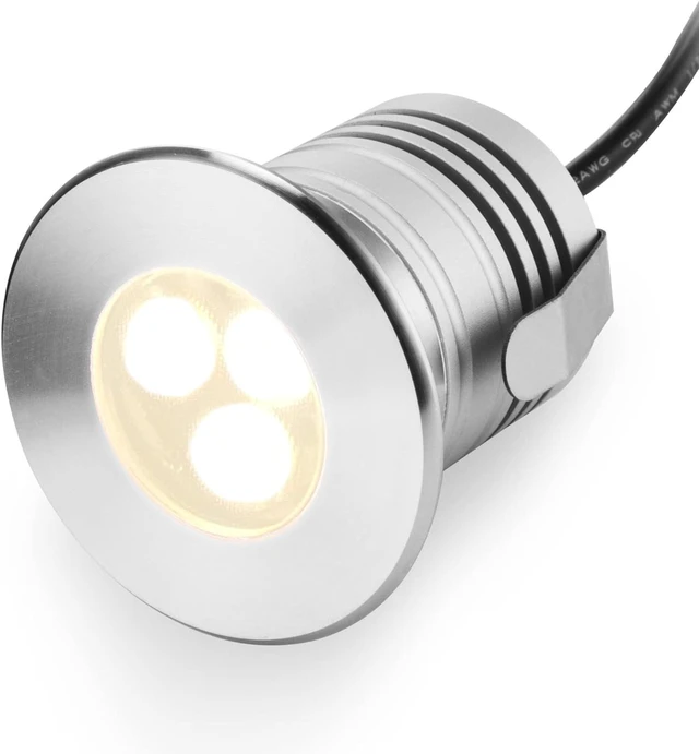 Main image of LED Underwater Pool Lights, 3W 12V-24V DC, IP68 Waterproof, Stainless Steel Aluminum, lamp for Inground Swimming Pools Ponds Fountains Steps,Warm White (3000K)