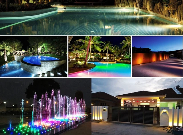 Alt view image 4 of 7 - LED Underwater Pool Lights, 3W 12V-24V DC, IP68 Waterproof, Stainless Steel Aluminum, lamp for Inground Swimming Pools Ponds Fountains Steps,Warm White (3000K)