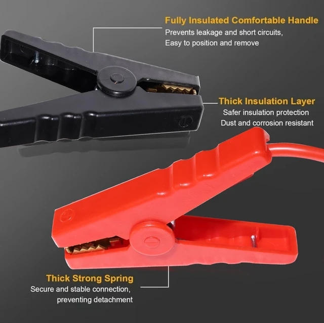 Alt view image 7 of 7 - CarJump Starter, Jumper Starter Adapter for DeWalt 20V 60V Battery, Jumper Cables 11AWG 1.2FT Automotive Booster Cable for Jump Starting Car Using Tool Battery