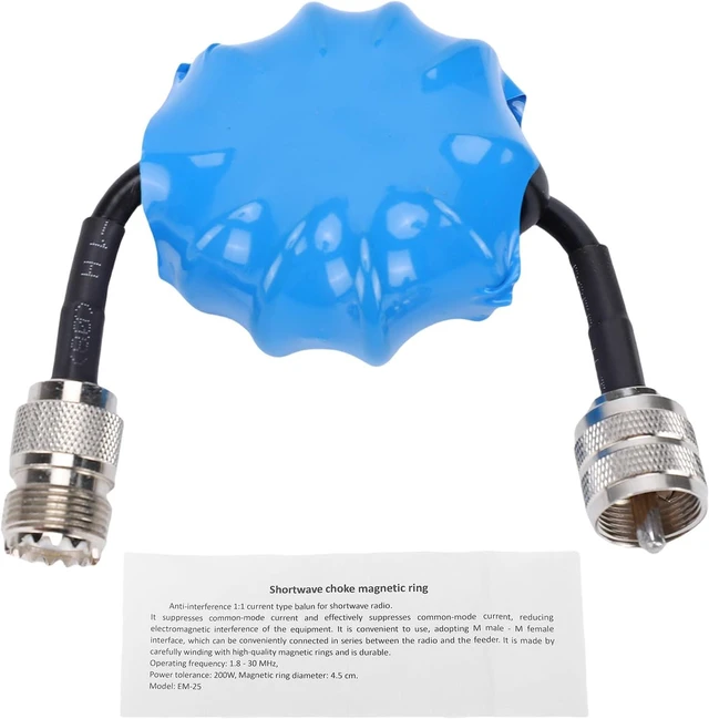 Main image of Hf Common Mode Choke 1:1 Current Balun 1.8-30Mhz with M Connector for Shortwave Antenna Noise Reduction