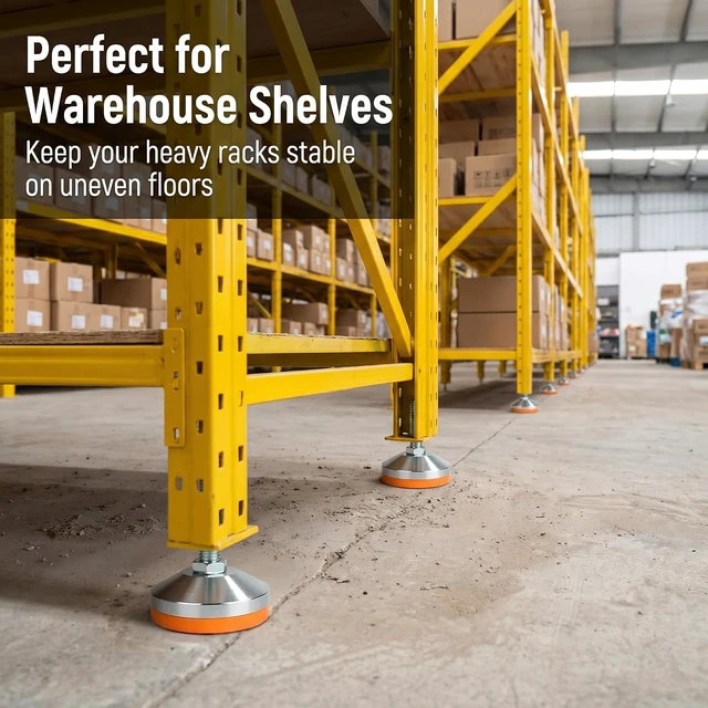 Alt view image 6 of 6 - Heavy Duty Stainless Steel Leveling Feet,2600 lb Capacity,M16 Thread,4 Pack