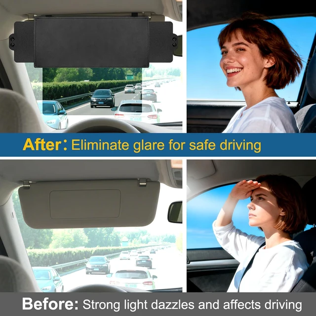 Alt view image 3 of 7 - Sun Visor Extender for Car (Polarized, UV400, PC Lens, 2 Side Sunshade), Car Visor Extender Sun Blocker, Visor Extender Attachment, Anti-Glare Sun Visor Accessory for Safe Driving (2 Pack)